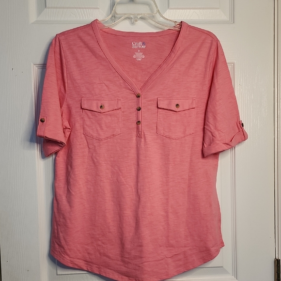 Croft & Barrow Women's Rose Button-Up Blouse - Picture 1 of 10